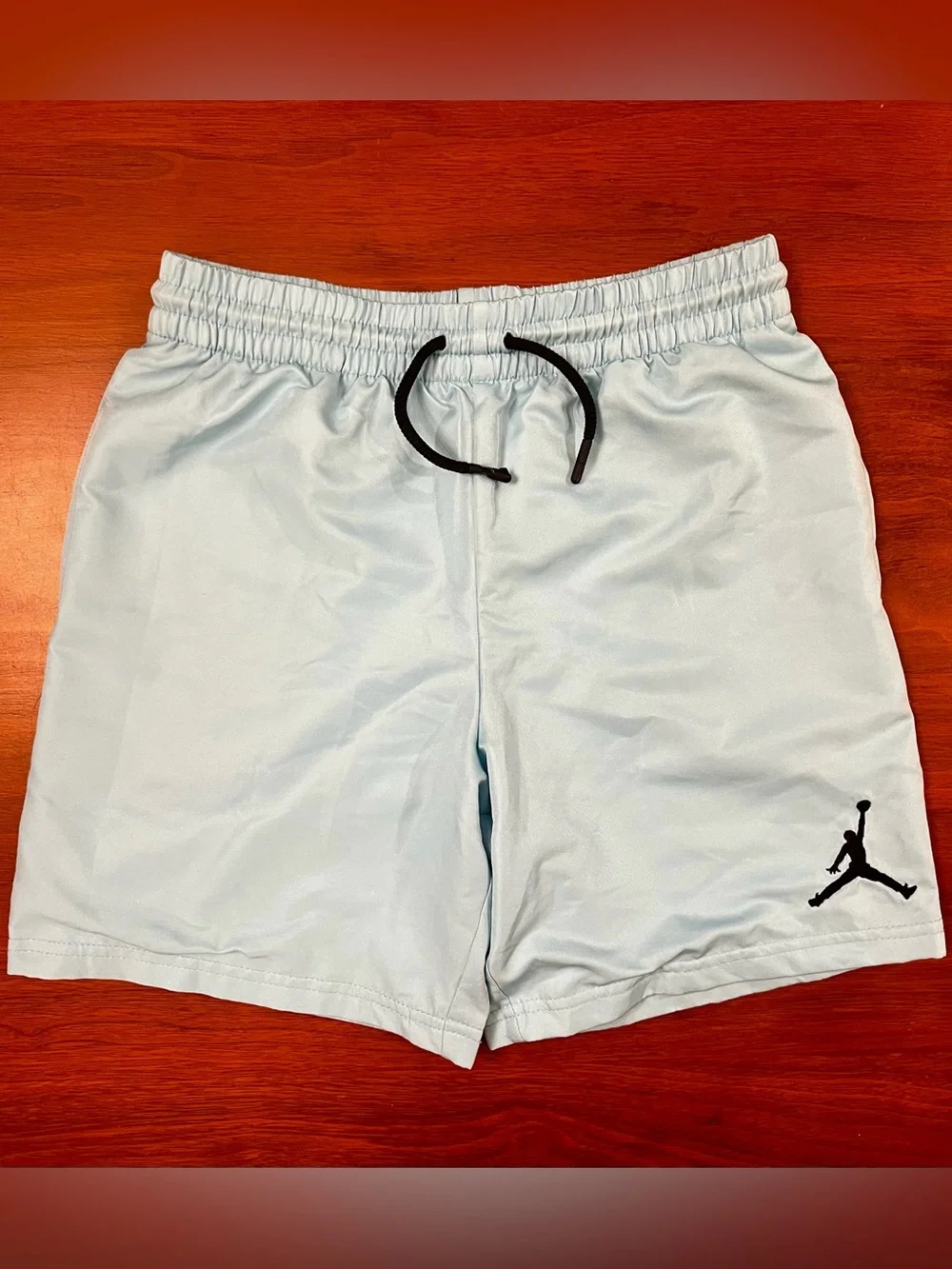 Jordan Light Blue Boys Athletic Shorts with Black Drawstring